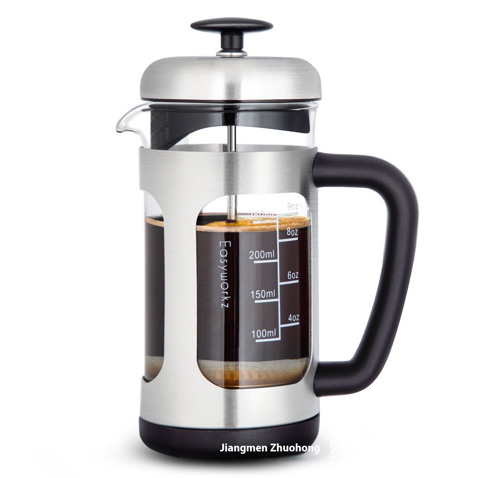 Cafetière à piston en verre avec filtre pour le café et infuseur à thé