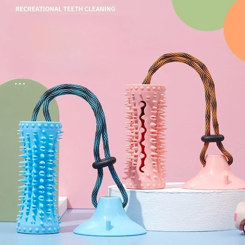 Jouets à mâcher pour chiens, balles pour mâcheurs agressifs, jouet interactif pour chiens, distributeur de friandises, jouet à tirer à ventouse pour le nettoyage des dents des chiens