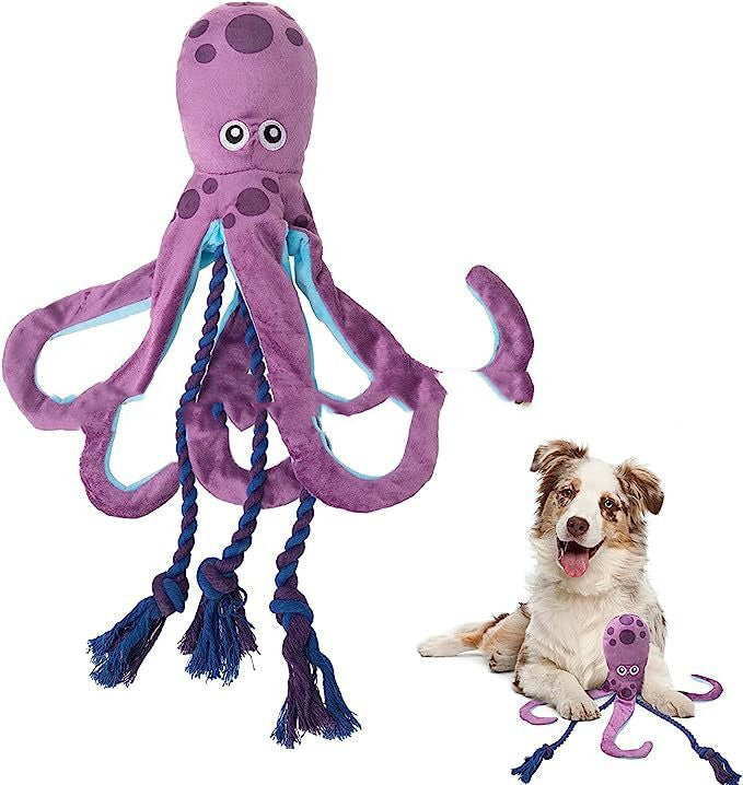 Jouet de nettoyage molaire en peluche sonore pieuvre