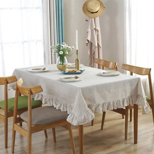 Waterproof Tablecloth Mediterranean Style Blue Striped Tassel Table Cloth Tablecloth Cotton Linen Coffee Table Cloth Cover Towel