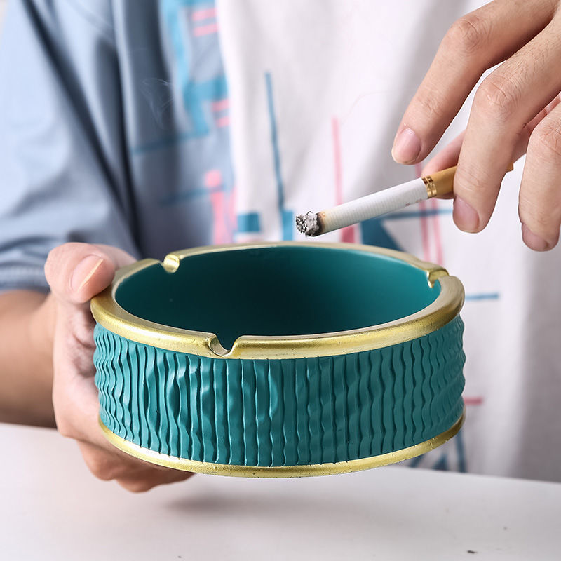 Fashion Creative Gold-painted Ceramic Ashtray Decoration Ornaments