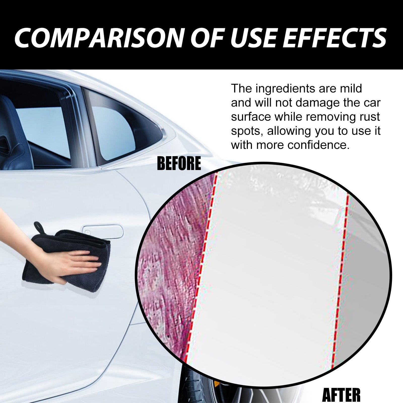 Nettoyant rénovateur anti-rouille pour métaux de voiture