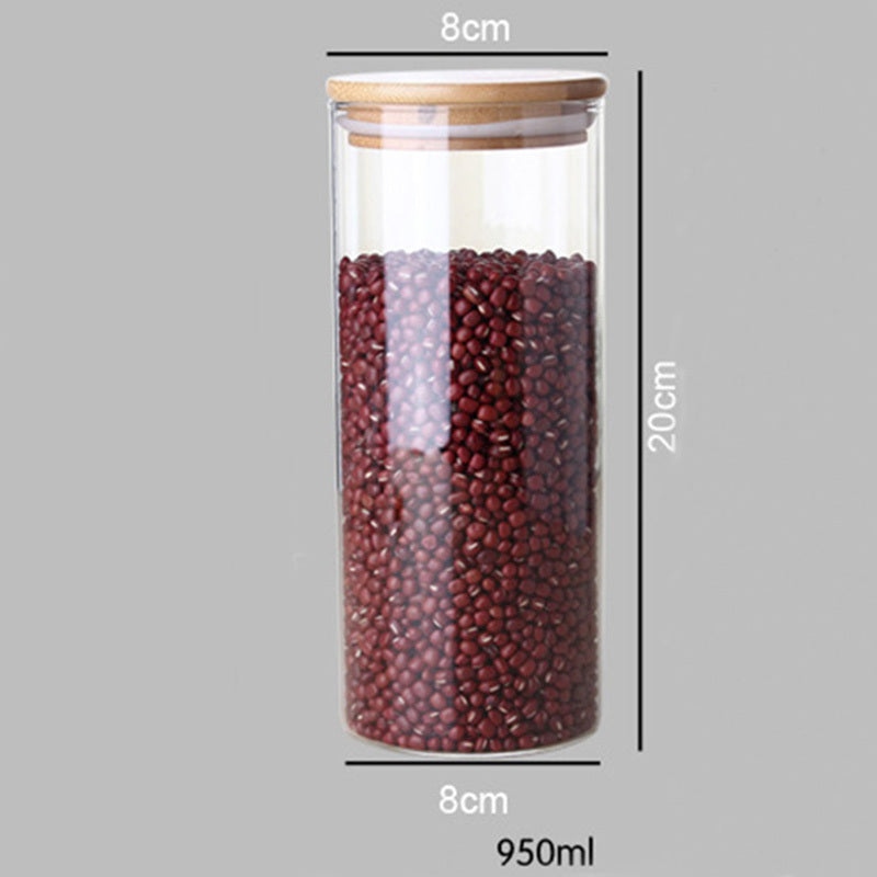 Glass Storage Jar With Bamboo Lid For Storing Tea