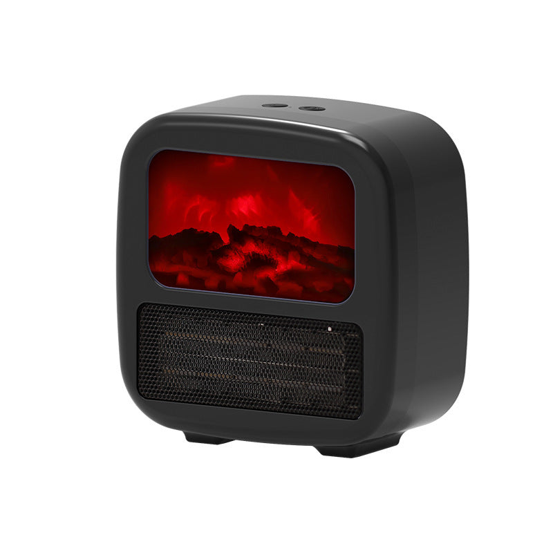 Radiateur Soufflant Électrique Portable Chauffage D'Appoint 3D à Flammes Réalistes Ventilateur d'Air Chaud Chauffage d'Hiver