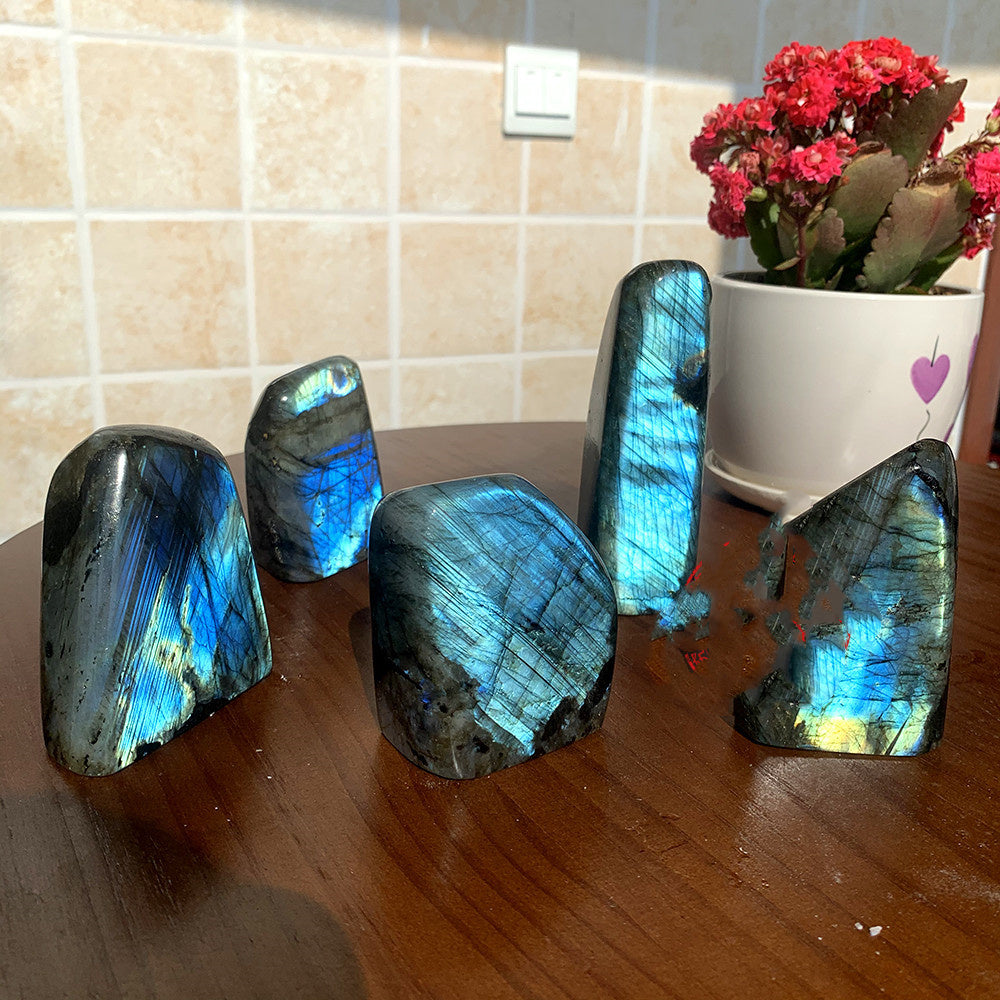 Polished Blue Moonstone Follow-up Home Desktop Office Decorations