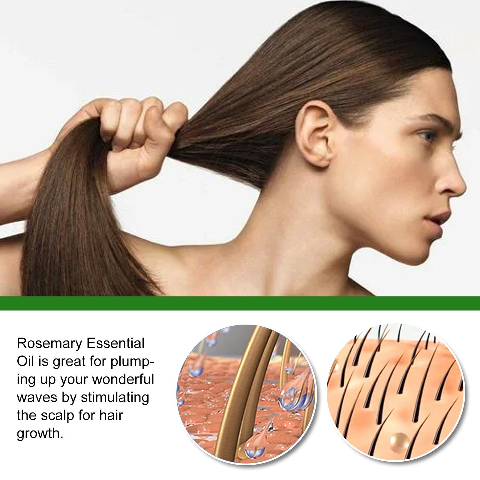 Huile essentielle de romarin pour les soins capillaires Anti-chute Croissance des cheveux Soin capillaire Nourrit le cuir chevelu et les racines des cheveux