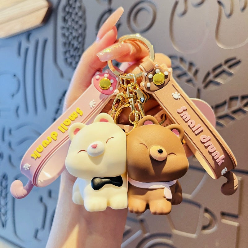 Pendentif porte-clés poupée créative mignonne petit animal