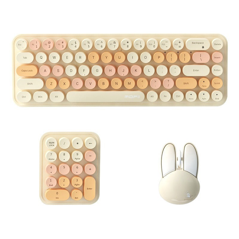 Wireless Keyboard And Mouse Three-piece Suit Cute Portable
