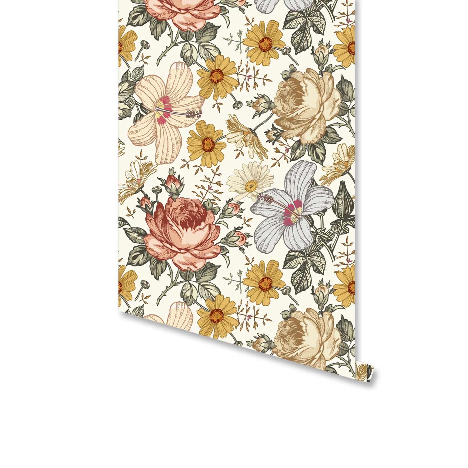 Retro Floral Self-adhesive Bohemian Wallpaper