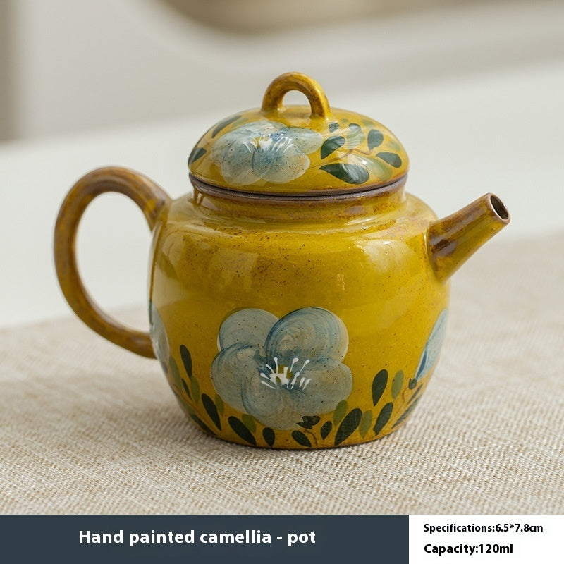 Camellia Tea Set Simple Home Teapot Tea Cup Gaiwan Complex