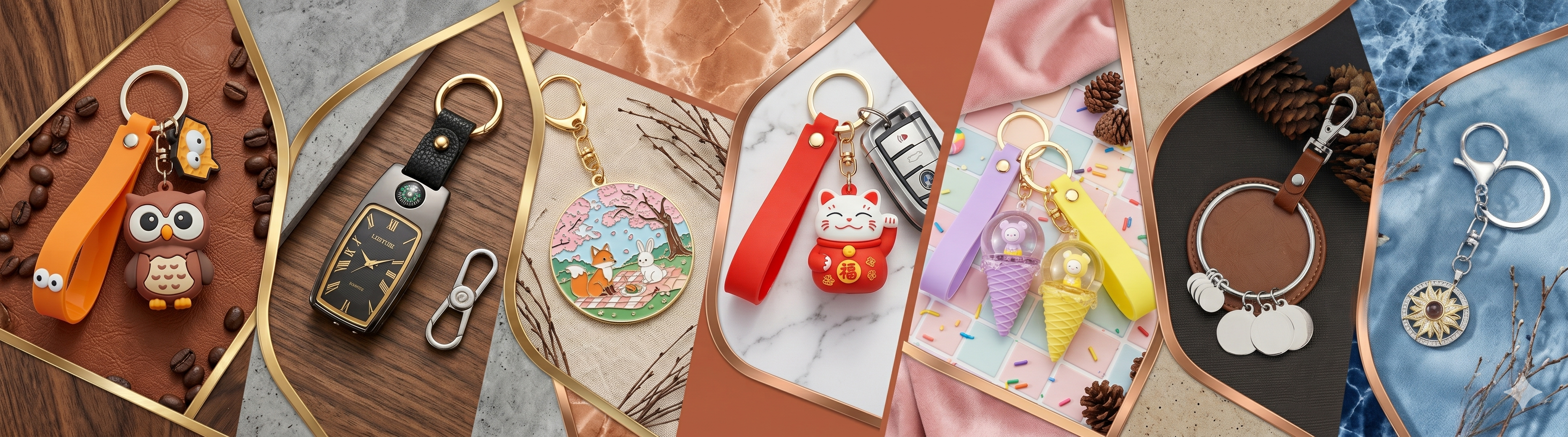 Assorted keychains for men and women