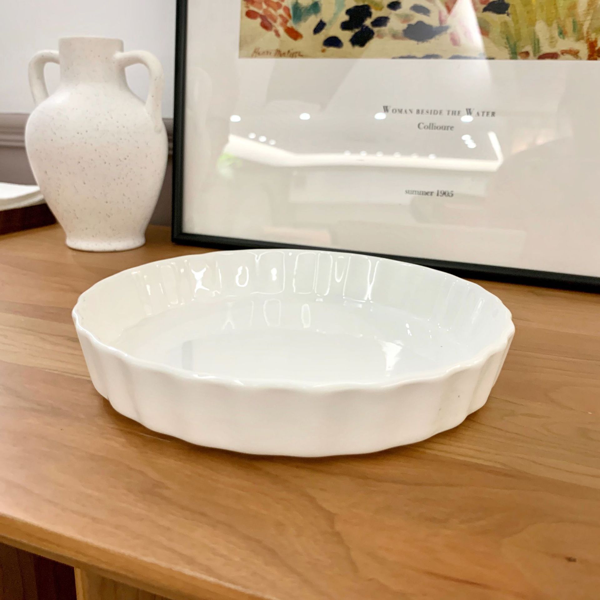 Plato de ensalada de frutas a rayas Pastel Pan Budín Utensilios para hornear en el horno