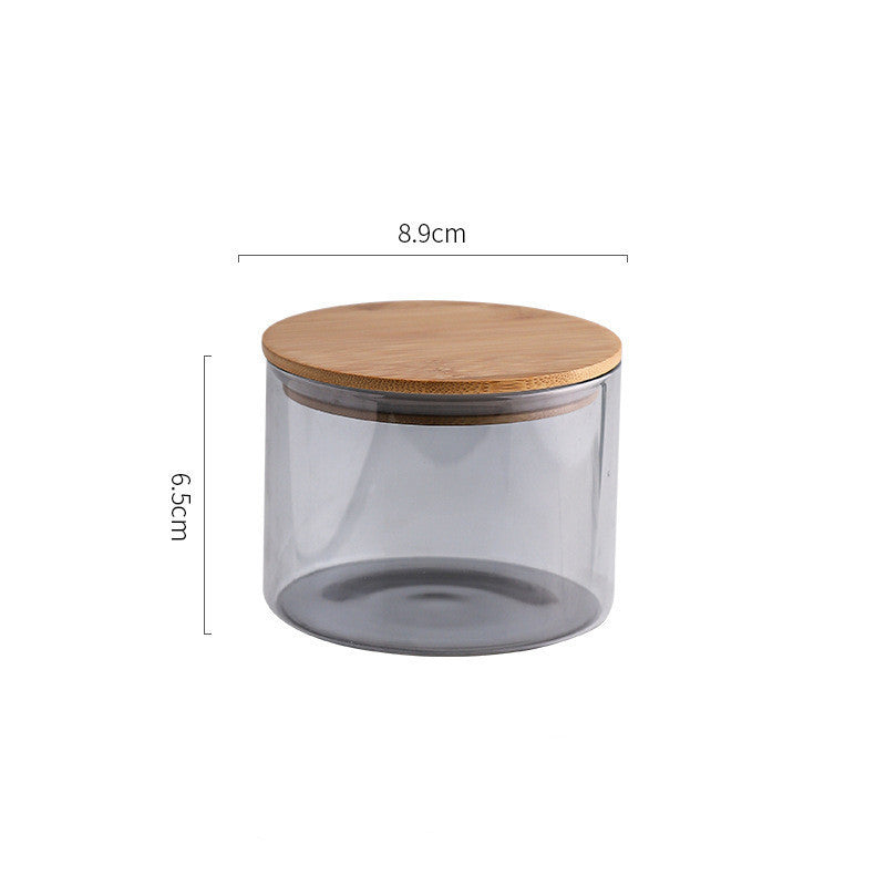 High Boron Straight Cylinder Tea Storage Jar With Wooden Lid