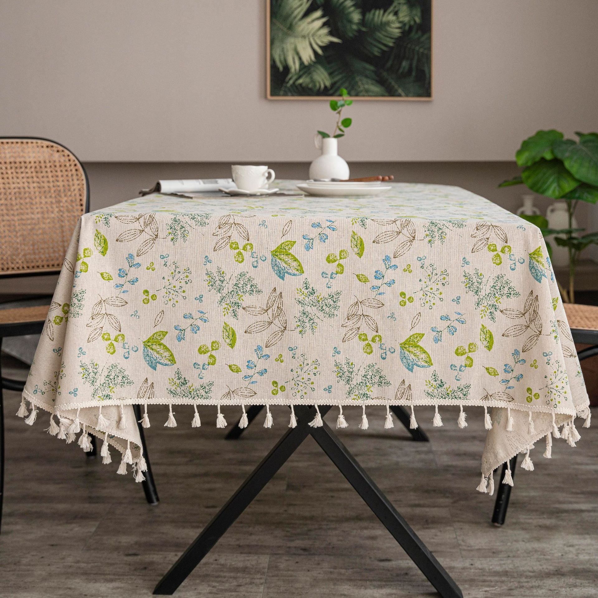 Tassel Tablecloth Small Fresh Cotton And Linen Fabric
