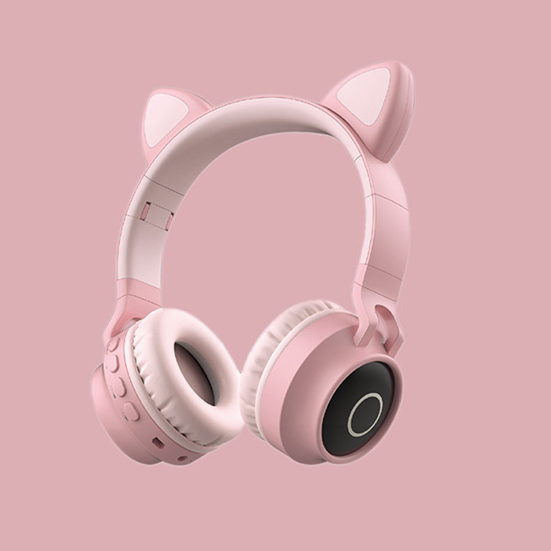 Casque Audio LED Oreilles de Chat Bluetooth 5.0 sans Fil Pliable Portable pour Enfants avec Microphone, Meilleur Cadeau
