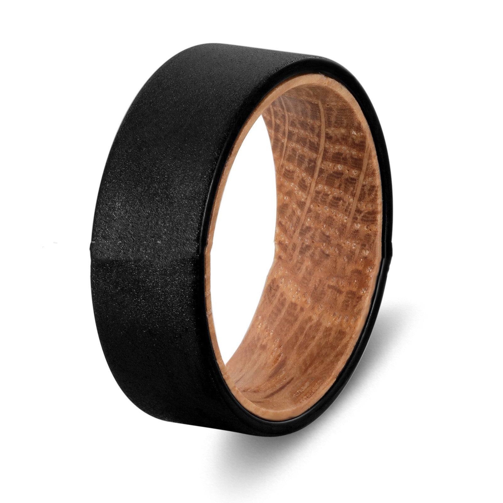 Frosted Men's Barrel Wood Wood Inner Ring