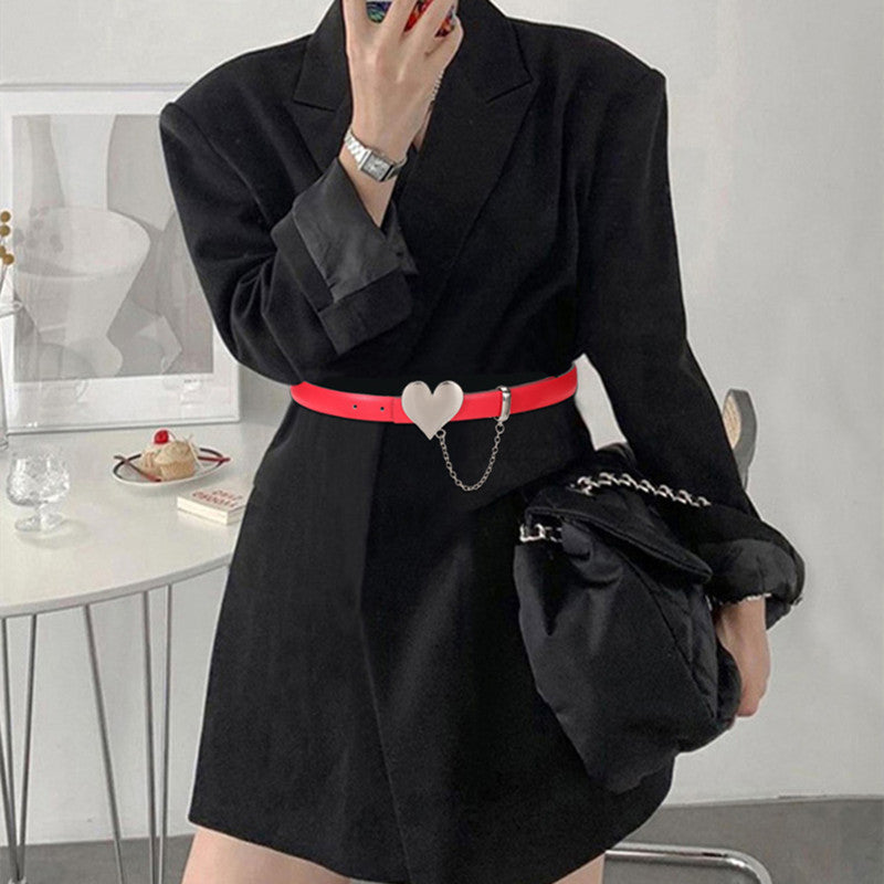 Ceinture simple à boucle lisse pour femme, assortie à tout