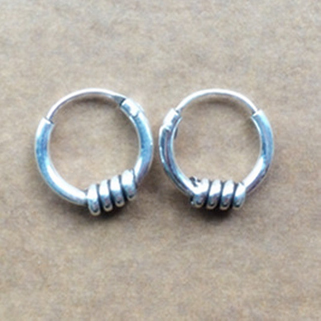 S925 Sterling Silver Earrings Antique Small For Men And Women
