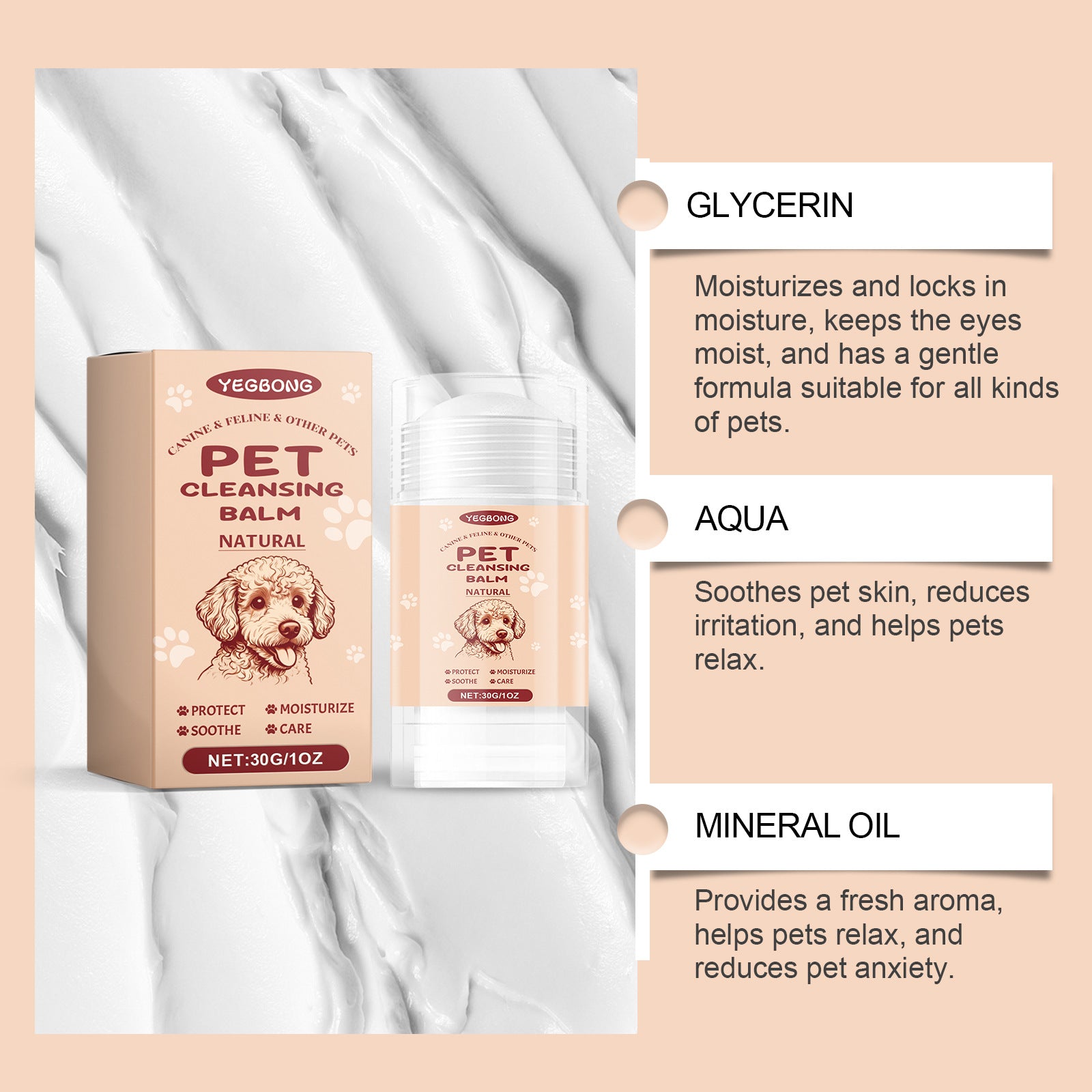 Mild Cleansing Pet Eye Care Cream For Beautifying And Cleaning Tear Stains On Cats And Dogs