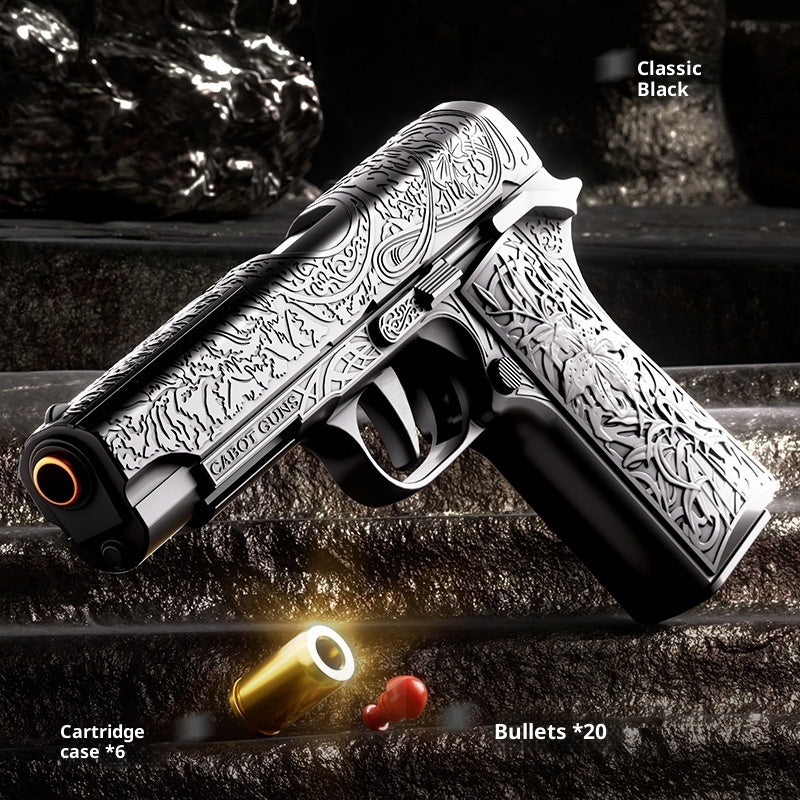 Plastic Retro Carving Throwing Shell Soft Bullet Gun Automatic Toy Gun