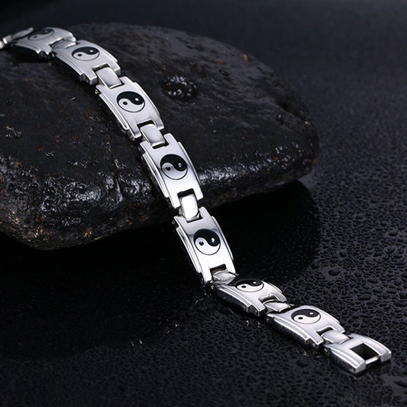Bijoux de bracelet Tai Chi en acier titane pour hommes