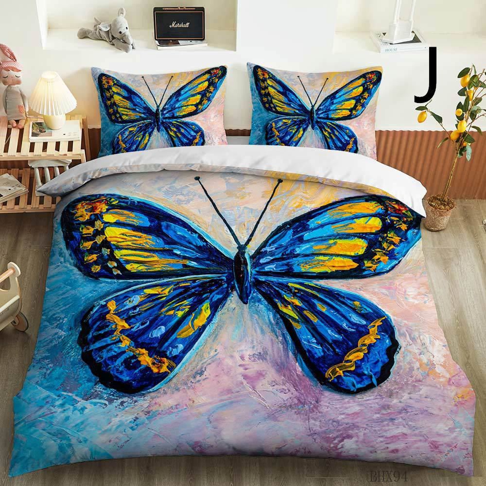 Butterfly Series Three-piece Bedding Quilt Cover Set