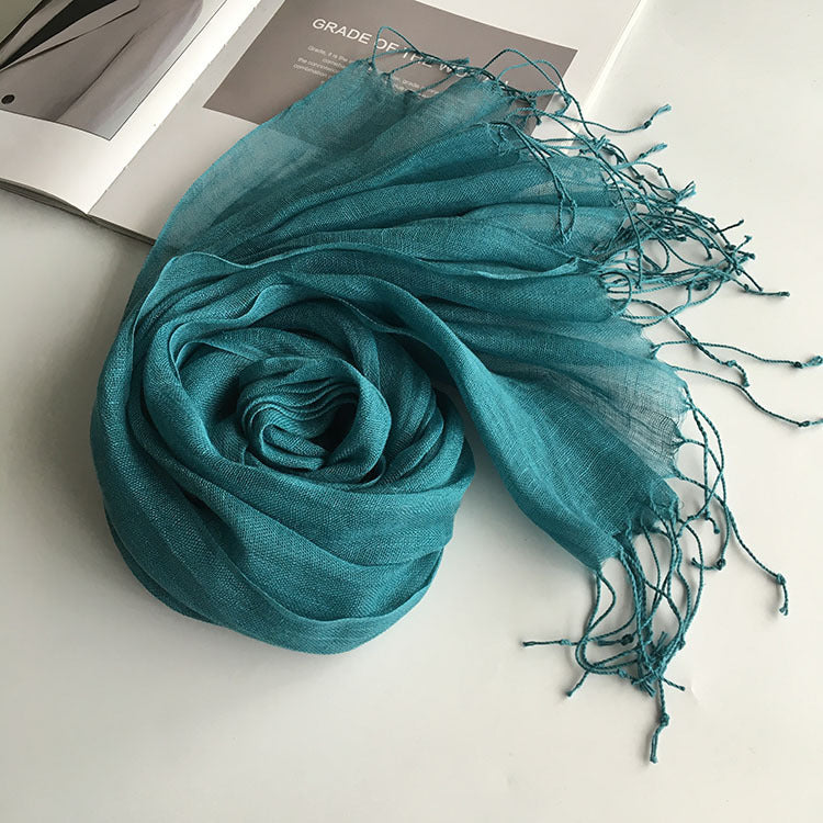 Thin Linen Candy Color Scarf Travel Holiday Sunscreen Shawl