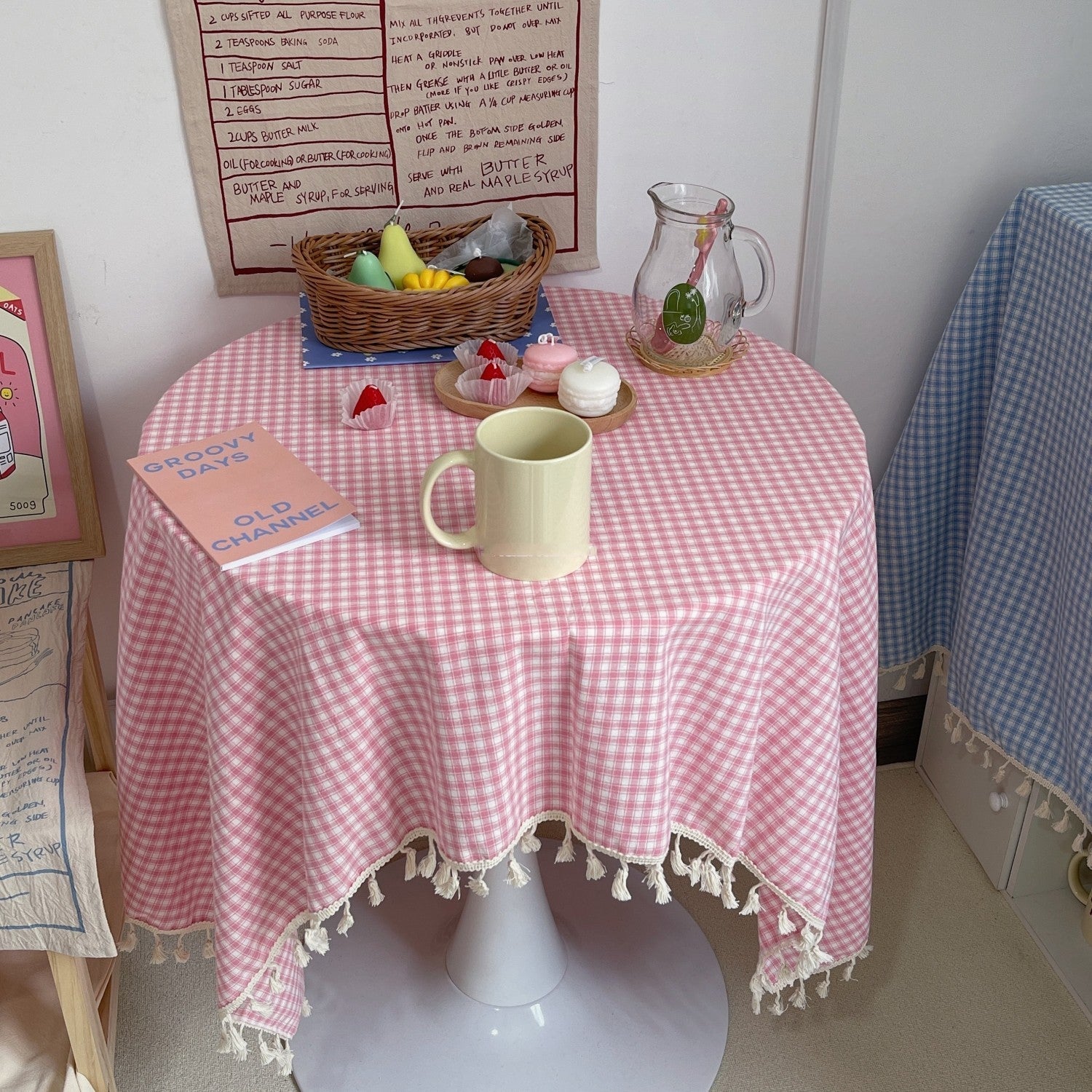 Checkered Dining Table Cloth Countryside Ins Picnic Coffee Table