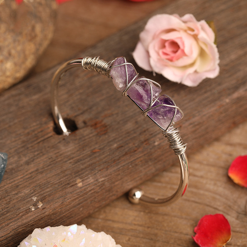 Ladies Stone Bead Amethyst Fashion Bracelet