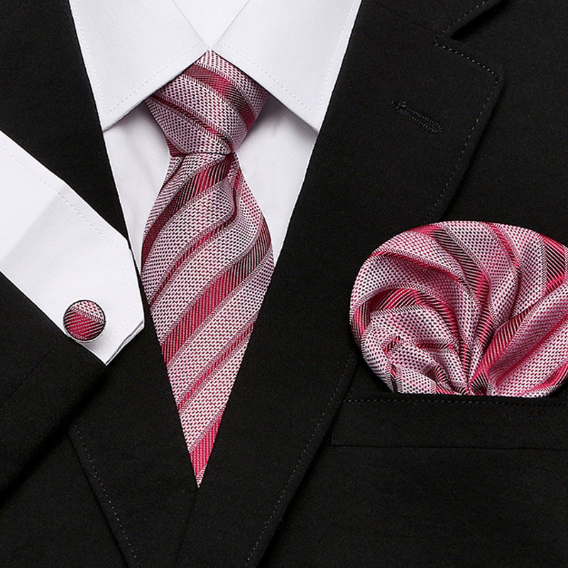 Men's Fashion Simple Cashew Flower Tie Three Pieces Set