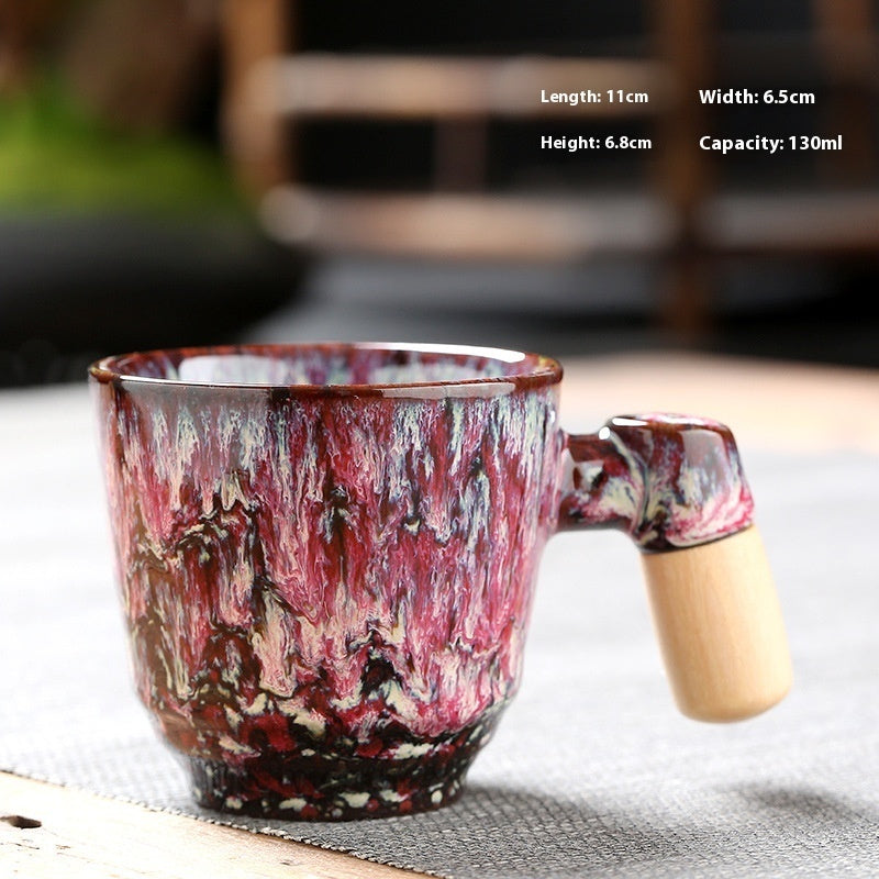 Wooden Handle Ceramic Cup Dahuaware Change Tea Cup Simple