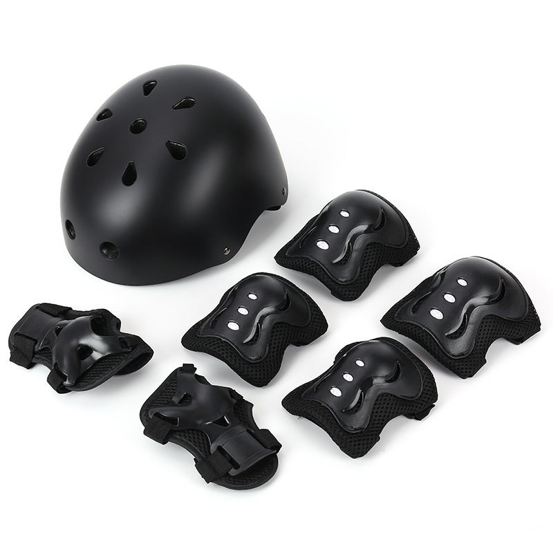 Roller Skating Protective Gear Riding Plum-blossom Helmet Set