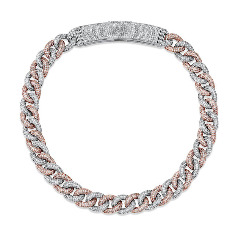 Big Box Jewelry Buckle Cuban Chain Full Zircon Hip Hop Men's Necklace