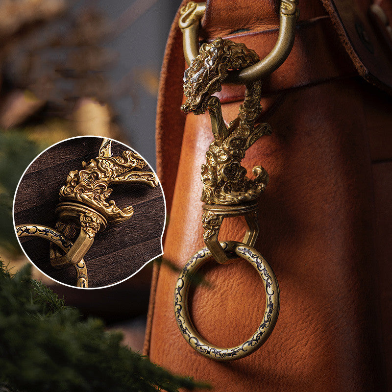 Men's Fashion Personality Zodiac Dragon Keychain