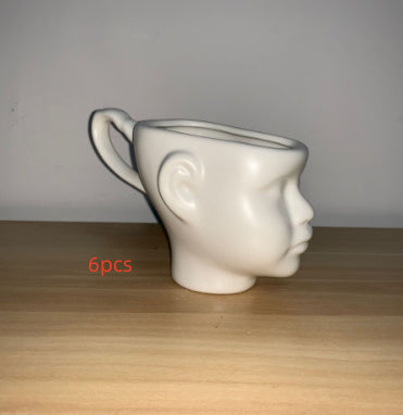Nordic Style Personality Creative Face Mug Couple Ceramic Coffee Cup Milk Tea Cup Doll Doll Head Coffee Cup