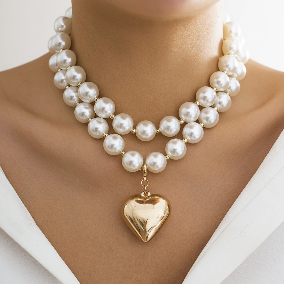 Exaggerated Big Round Bead Punk Short Necklace
