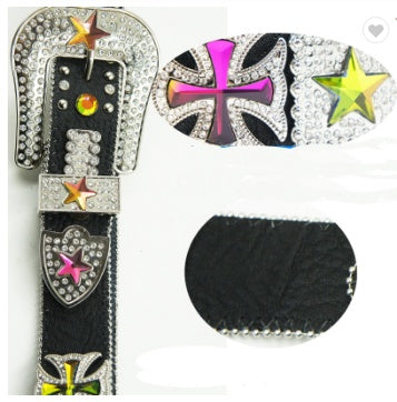 Ceinture de pantalon femme en strass de cristal, à la mode et polyvalente, avec boucle ardillon.