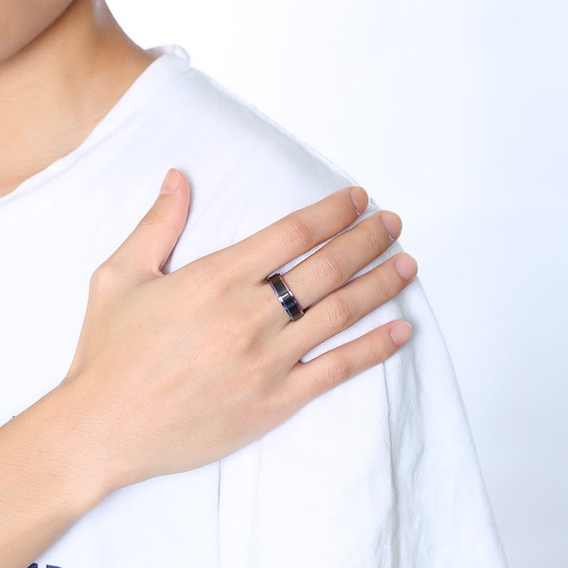 Same-sex Couple Laser Stainless Steel Ring