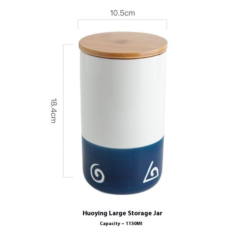 Sealed Jar Ceramic With Lid Kitchen Storage Cereals Food Storage Jar
