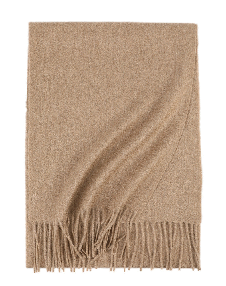 Water Ripple Pure Color Cashmere Warm Scarf