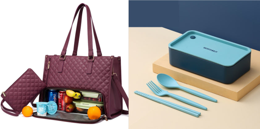 Convenient Commute New Lunch Bag Women's Insulated Lunch Box Women's Leak-proof Large Purse Diagonal Computer Storage