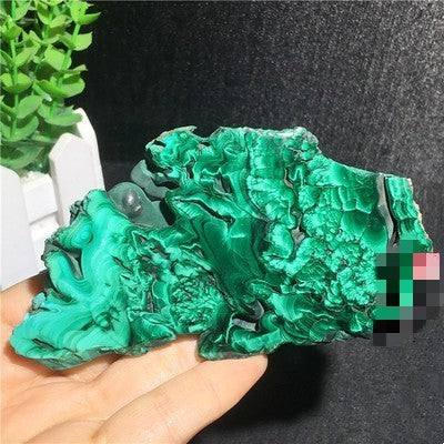 Natural Malachite Green Grinding Slice Mineral Specimen Ornamental Stone