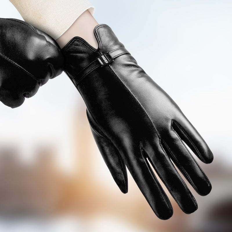 Korean Version Of Outdoor Sports Cycling Touch Screen Sheepskin Gloves