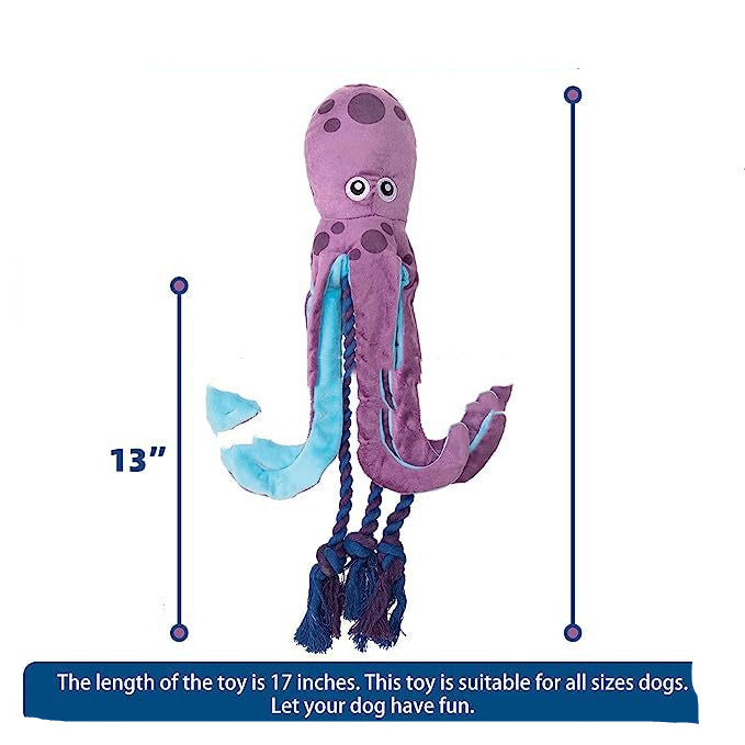 Sounding Plush Octopus Cleaning Molar Toy
