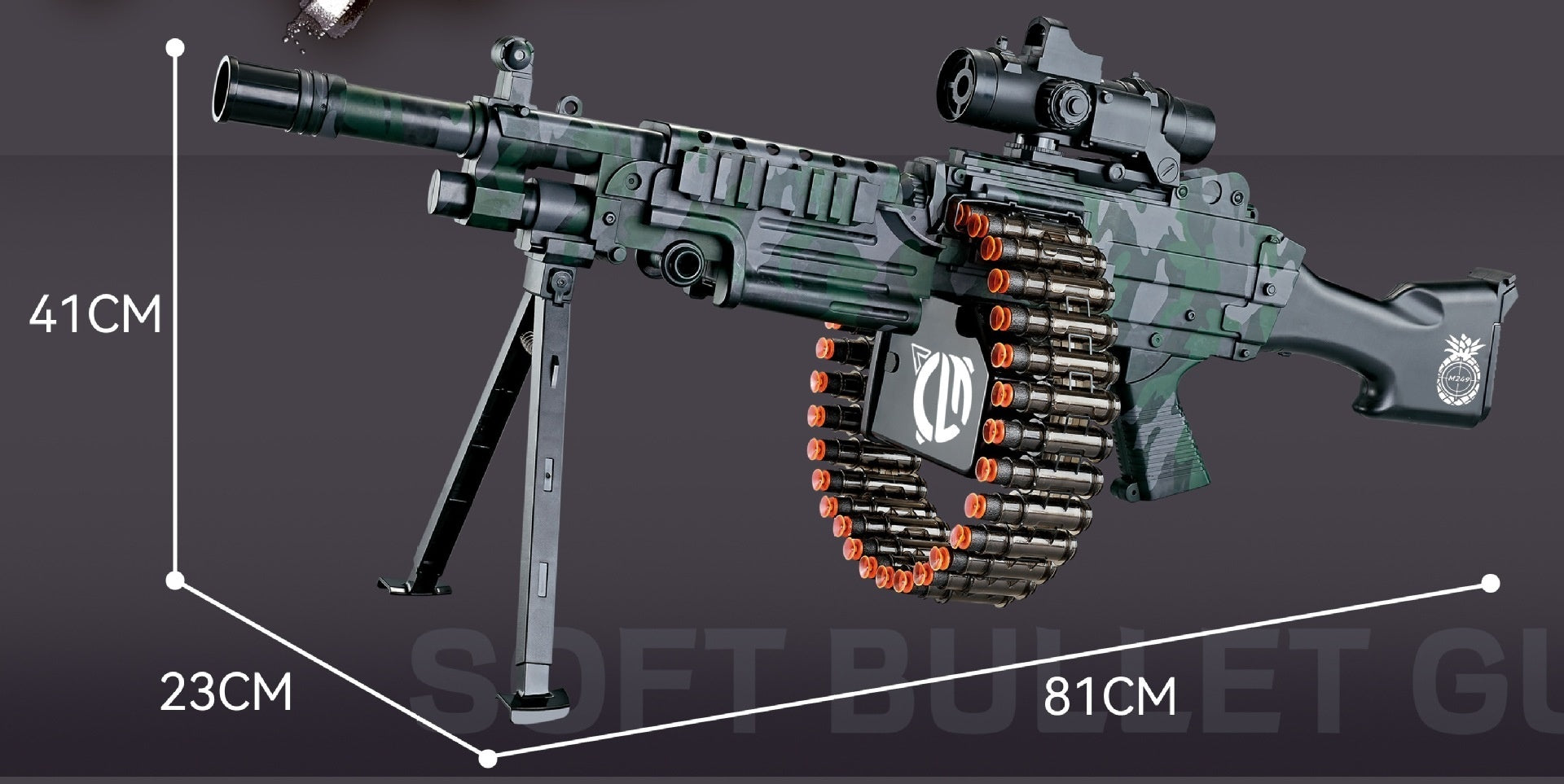 M249 Pineapple Light Machine Gun Electric Toy For Kids