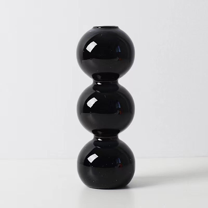 Black Glass Candlestick Nordic Romantic French Home Soft Decoration