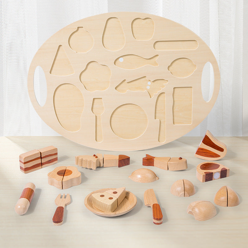 Log Food Breakfast Set Play House Simulation Kitchenware