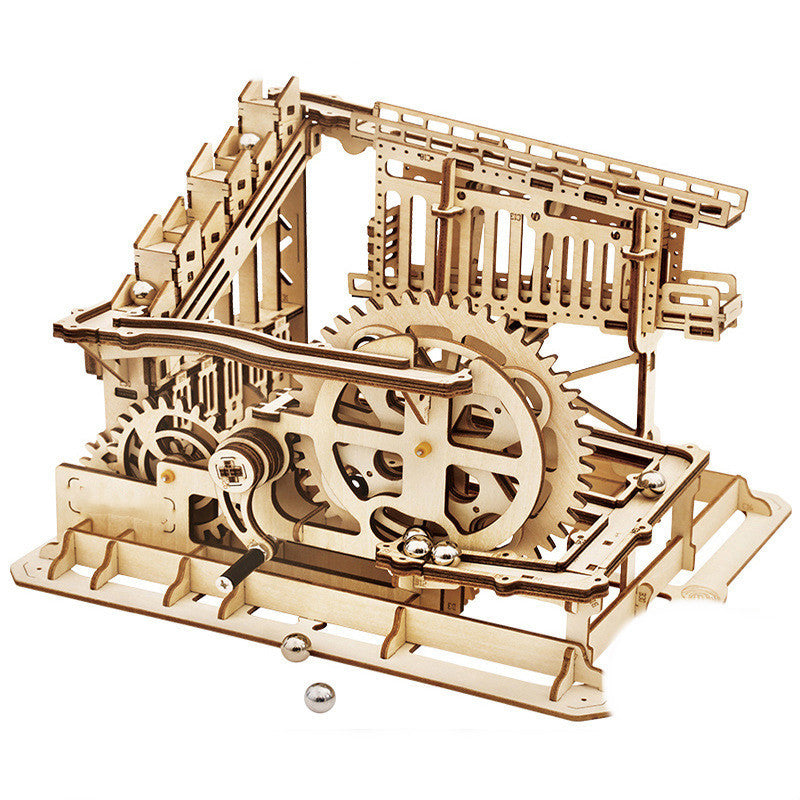 Wooden Hand Assembled Track Ball Toy Model