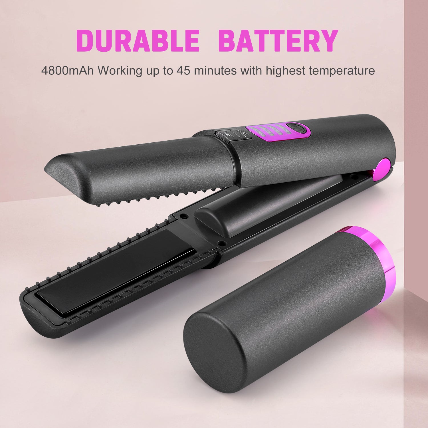 Nouvelles Arrivées Mini Fer à Lisser de Voyage sans Fil Rechargeable USB en Céramique pour Cheveux à Domicile