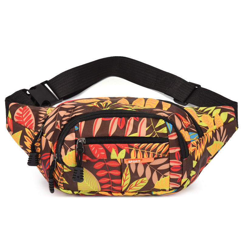 Leaves Fancy Shoulder Large Capacity Running Sports Bag Waist Bag